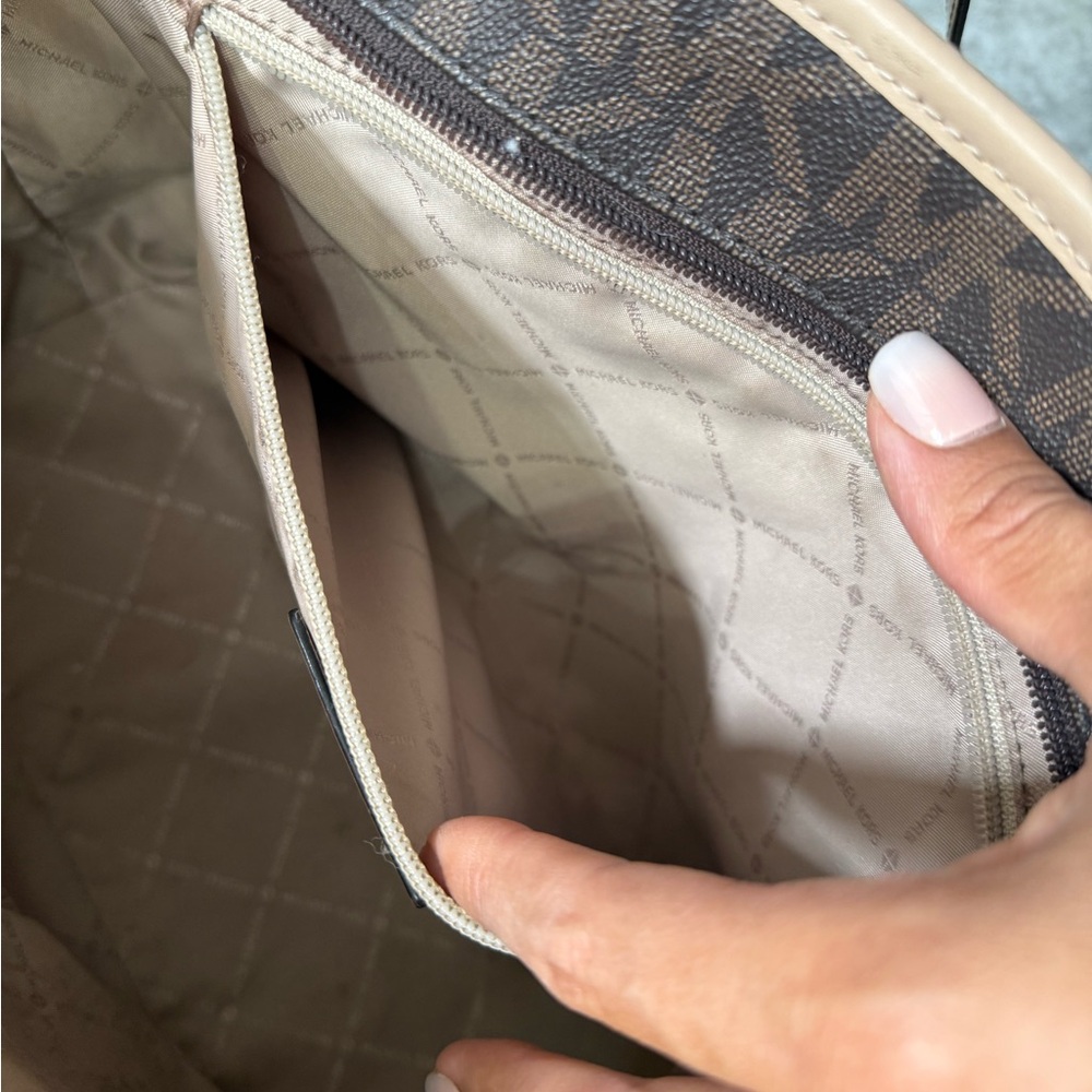 Michael Kors Brown Tote with Gold Accents - Picture 8 of 11